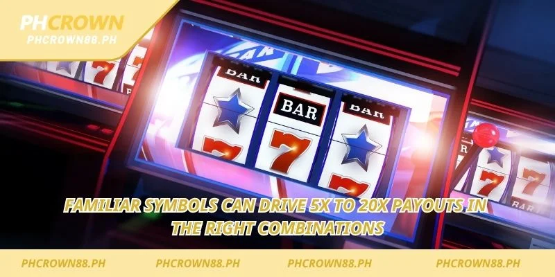 Familiar symbols can drive 5x to 20x payouts 