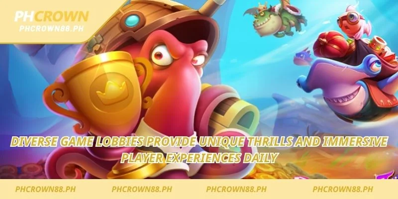 Diverse game lobbies provide unique thrills and immersive player experiences daily